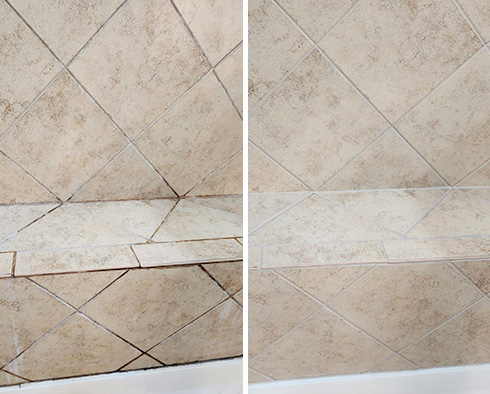 Shower Before and After Our Grout Cleaning in Indian Land, SC