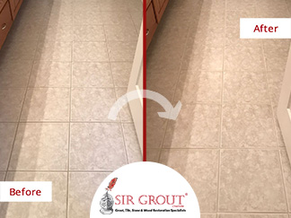 Before and After Picture of a Bathroom Tile and Grout Cleaners in Charlotte, NC