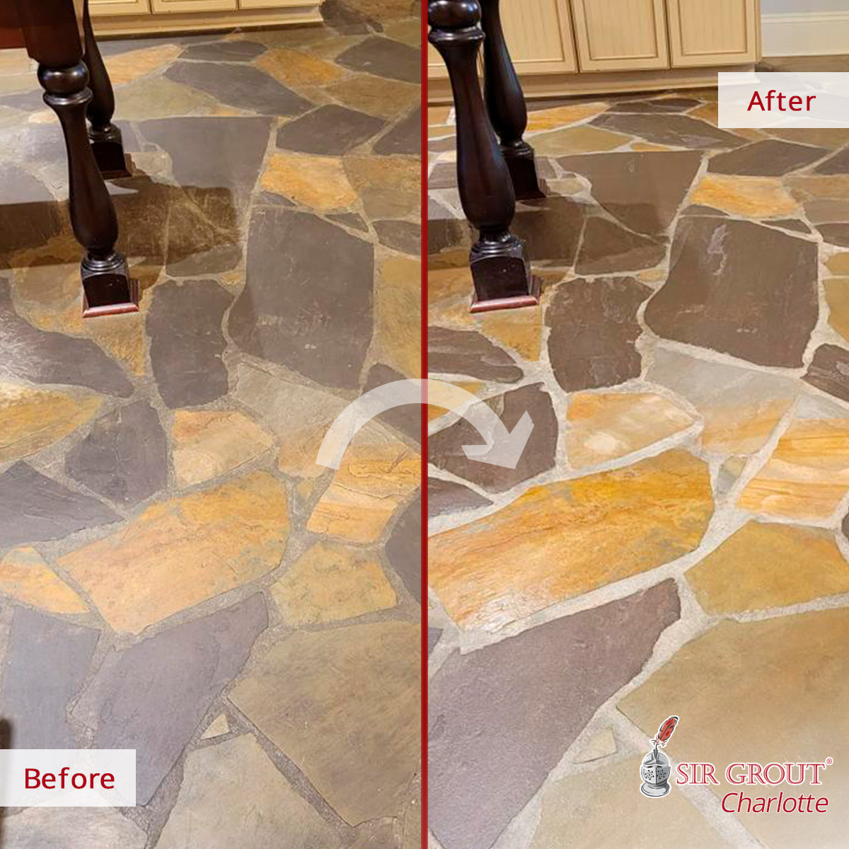 Slate Floor Goes Through Transformation Thanks to Weddington Stone Cleaning, image size:1200x1200