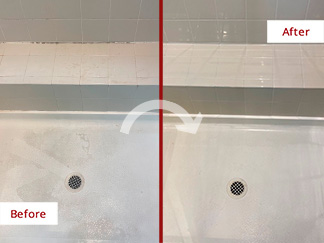 Shower Before and After Our Tile and Grout Cleaners in Concord, NC
