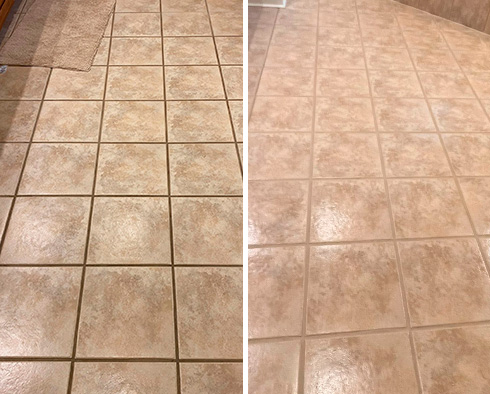 Floor Restored by Our Tile and Grout Cleaners in Mint Hill, NC 