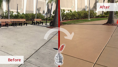 Image of a Concrete Surface Before and After a Microguard High Durability Coating Service