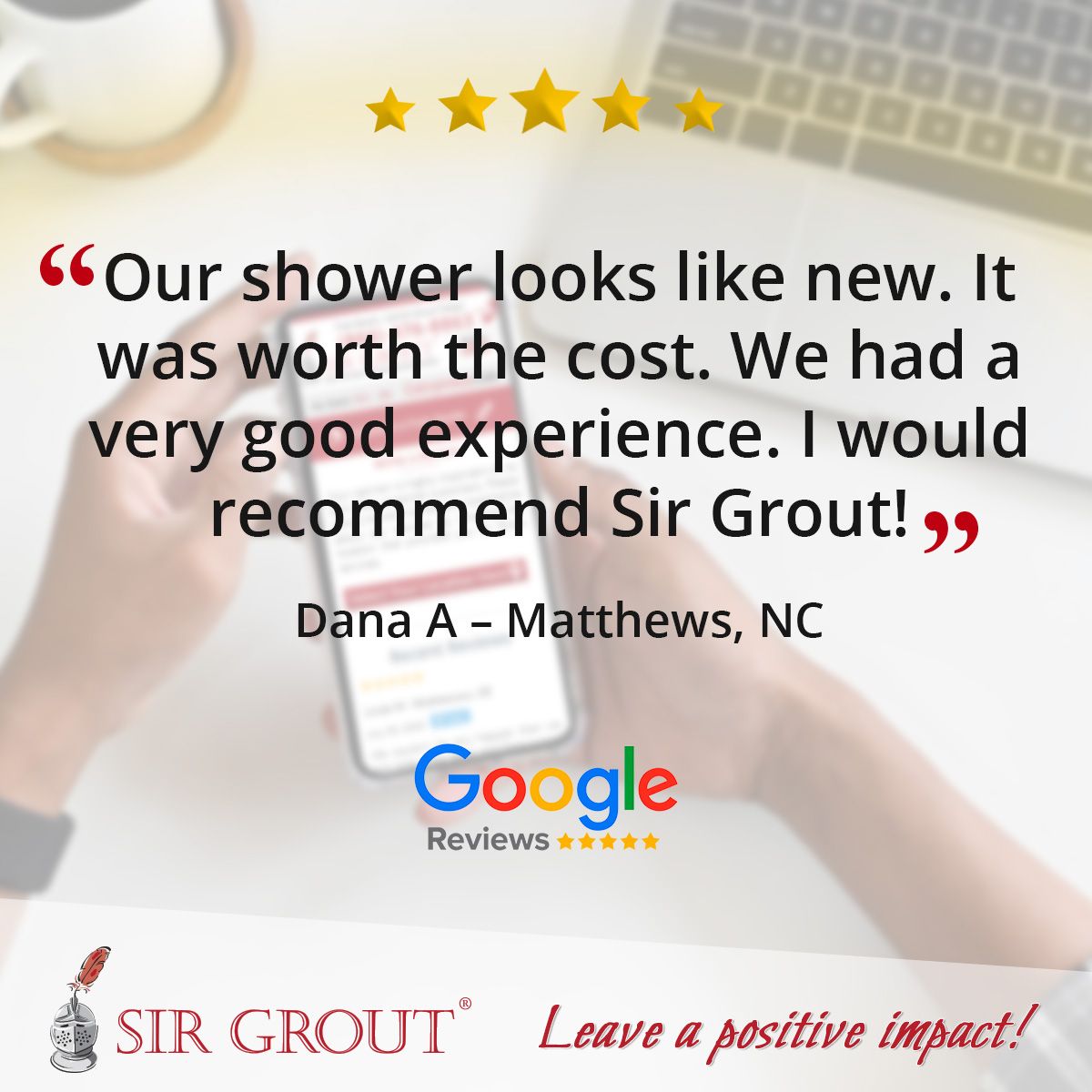 Our shower looks like new. It was worth the cost. We had a very good experience. I would recommend Sir Grout!