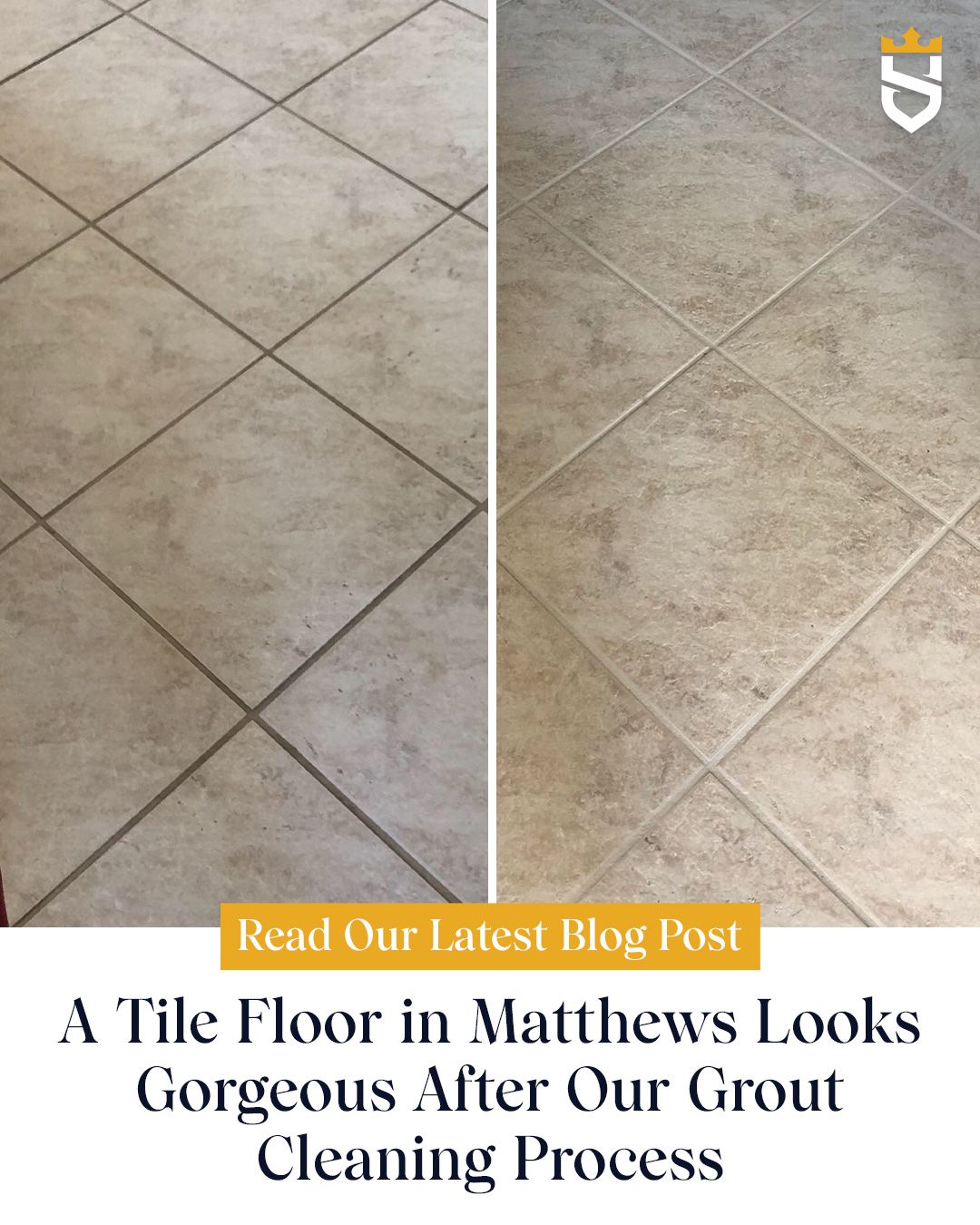 A Tile Floor in Matthews Looks Gorgeous After Our Grout Cleaning Process